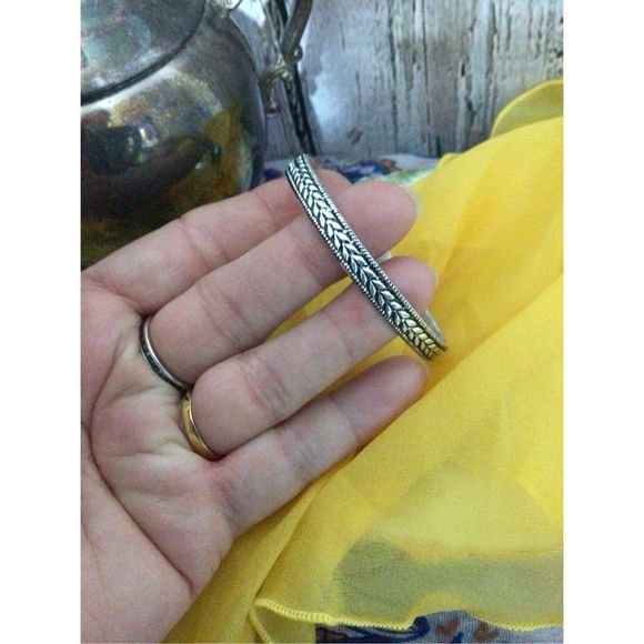 Turquoise SilverPlate Bangle Bracelet Adjustable NEW - Picture 14 of 16